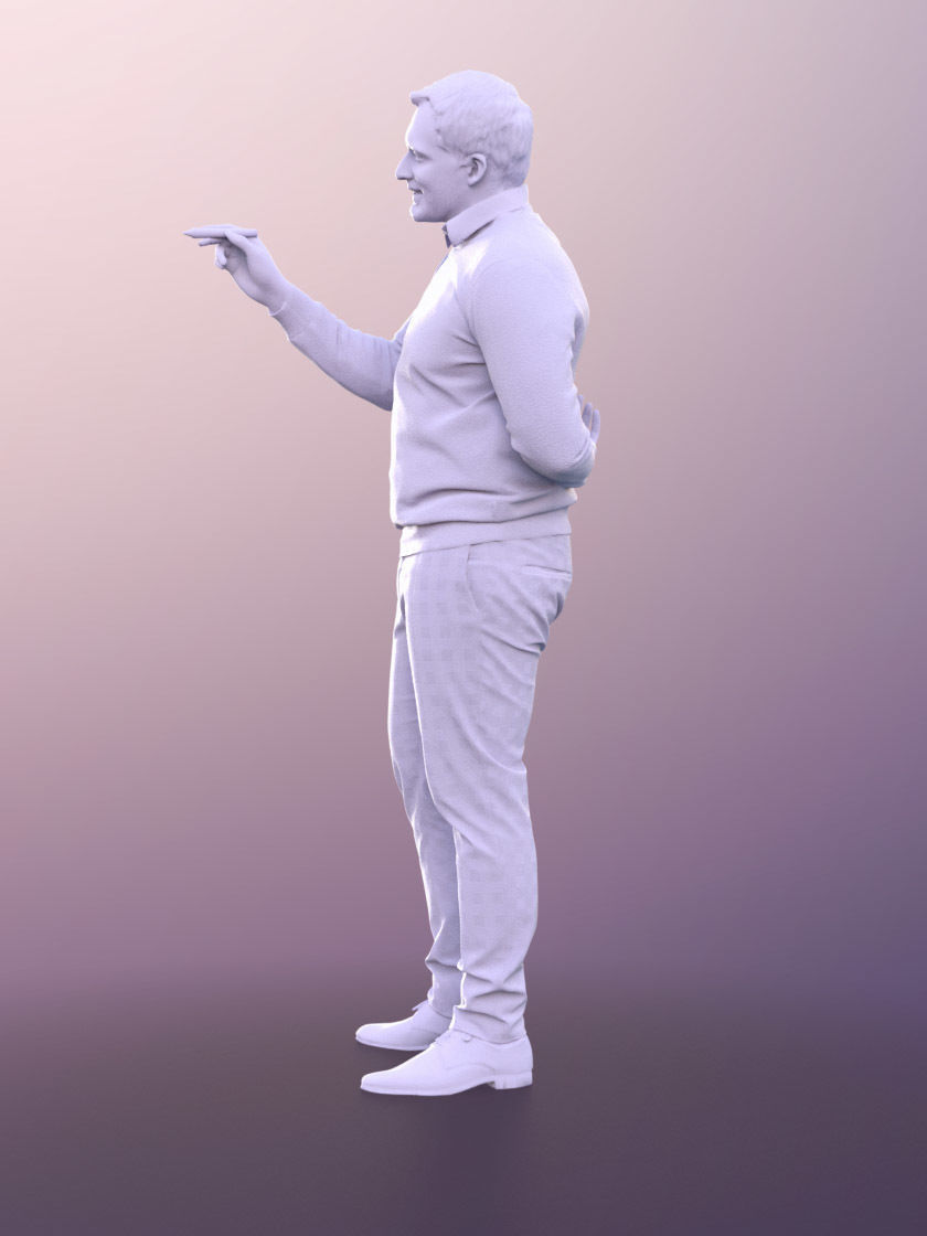 Sahir 11023 - Colored Man Presenting Professor Teacher Low-poly 3D model_5
