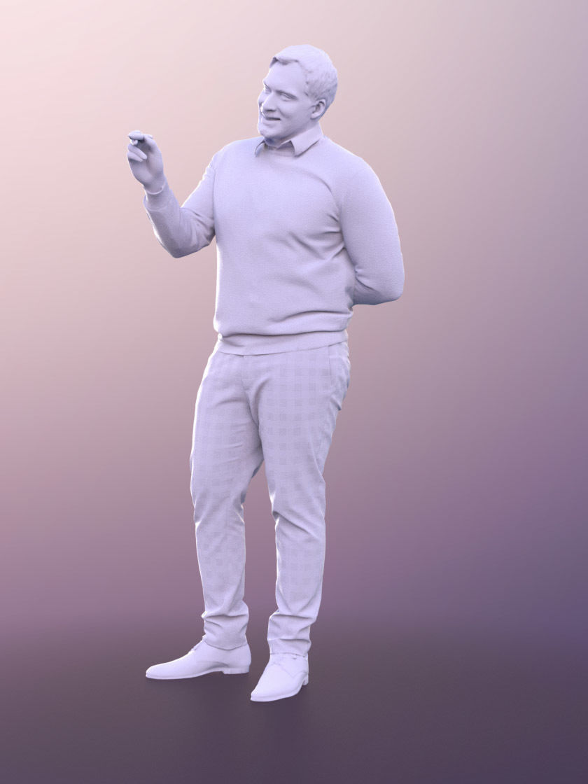 Sahir 11023 - Colored Man Presenting Professor Teacher Low-poly 3D model_4
