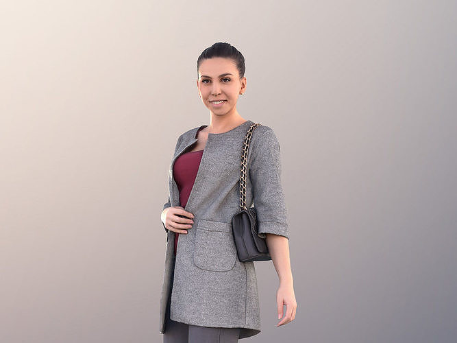 Estelle 11057 - Business Woman Walking With Bag Low-poly 3D model