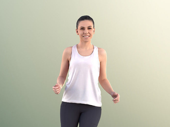 Estelle 11077 - Athletic Woman Running Low-poly 3D model