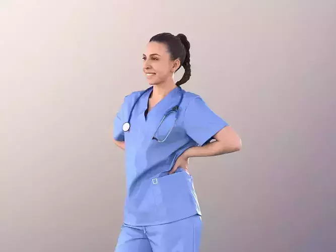Estelle 11089 - Young Doctor Standing Low-poly 3D model