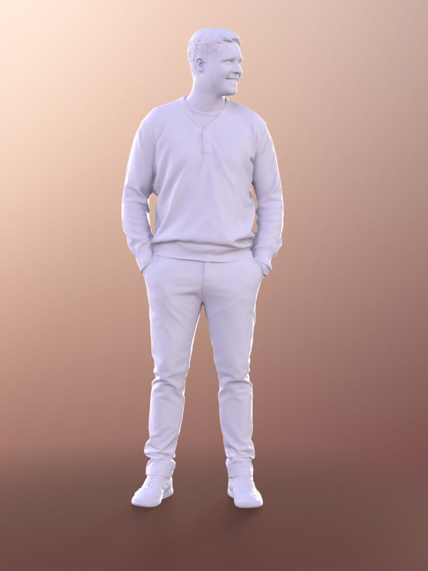 Liam 11107 - Man Standing And Smiling Low-poly 3D model_5