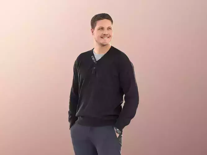 Liam 11107 - Man Standing And Smiling Low-poly 3D model