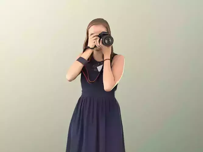 Alice 11181 - Young Woman Standing With Camera Taking Picture