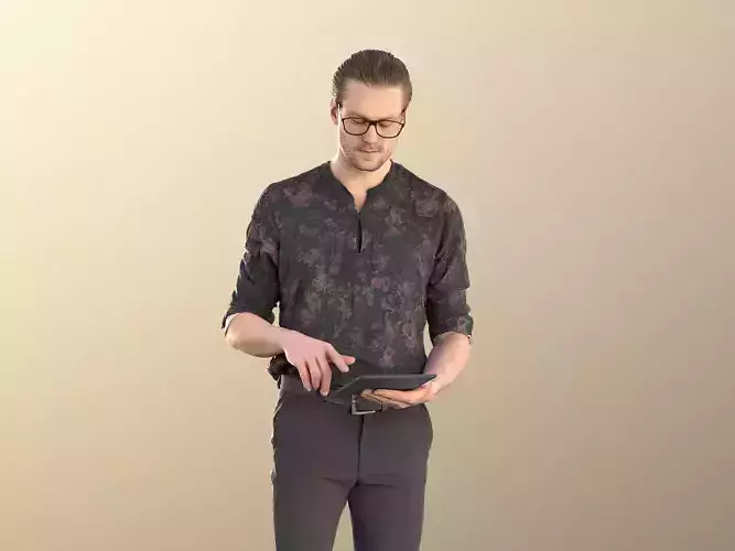 Milo 11223 - Young Man Standing With Tablet