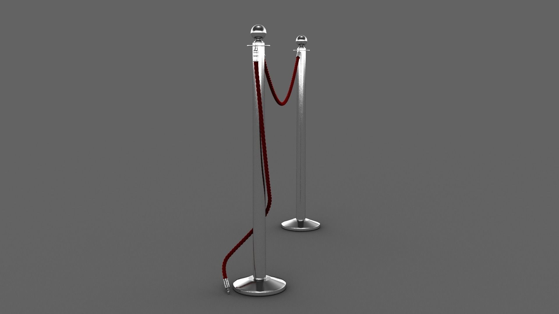 Barrier Rope 3D model_3