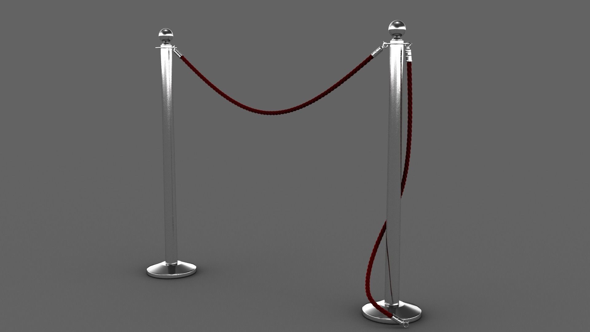 Barrier Rope 3D model_2
