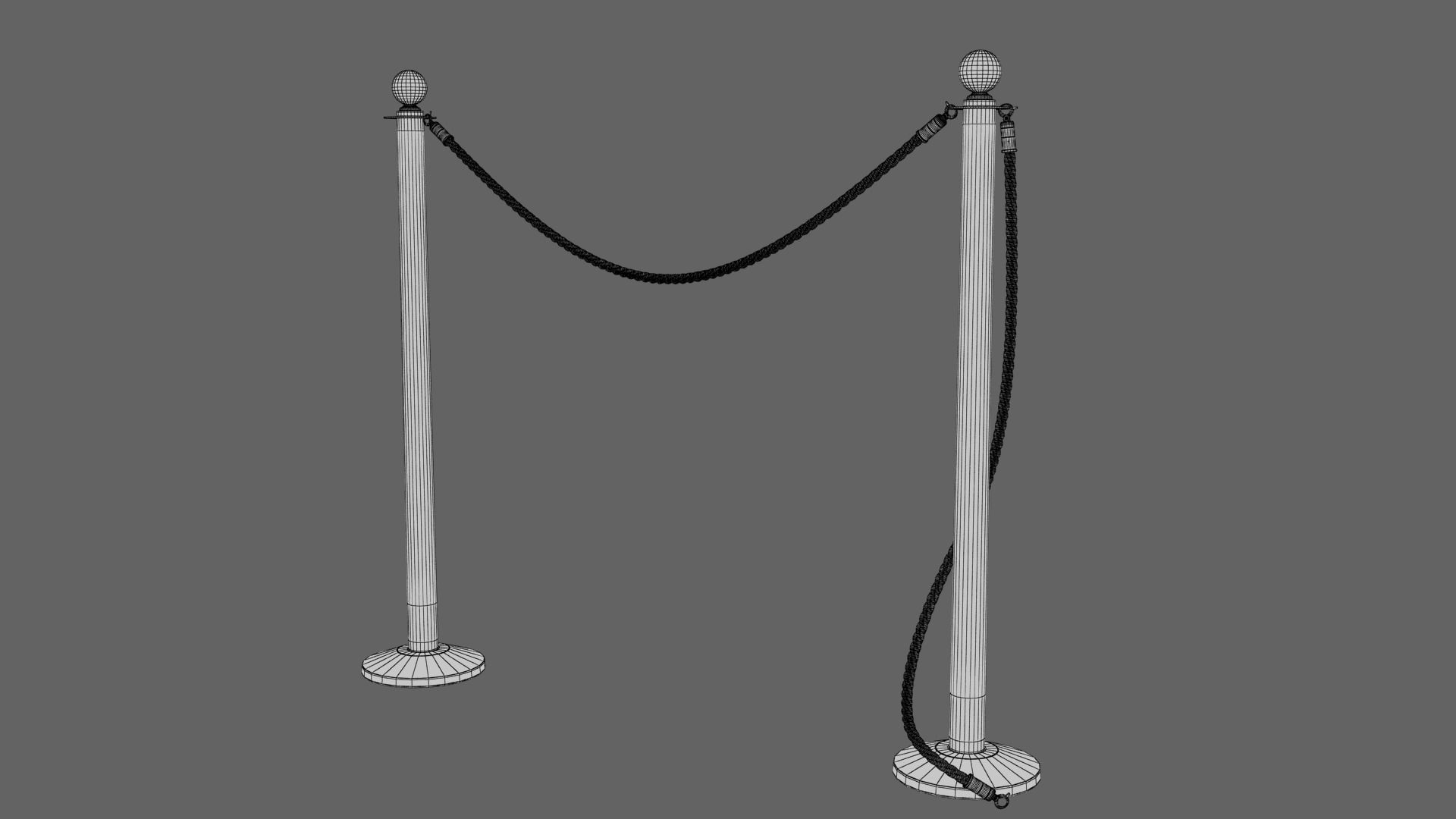 Barrier Rope 3D model_11