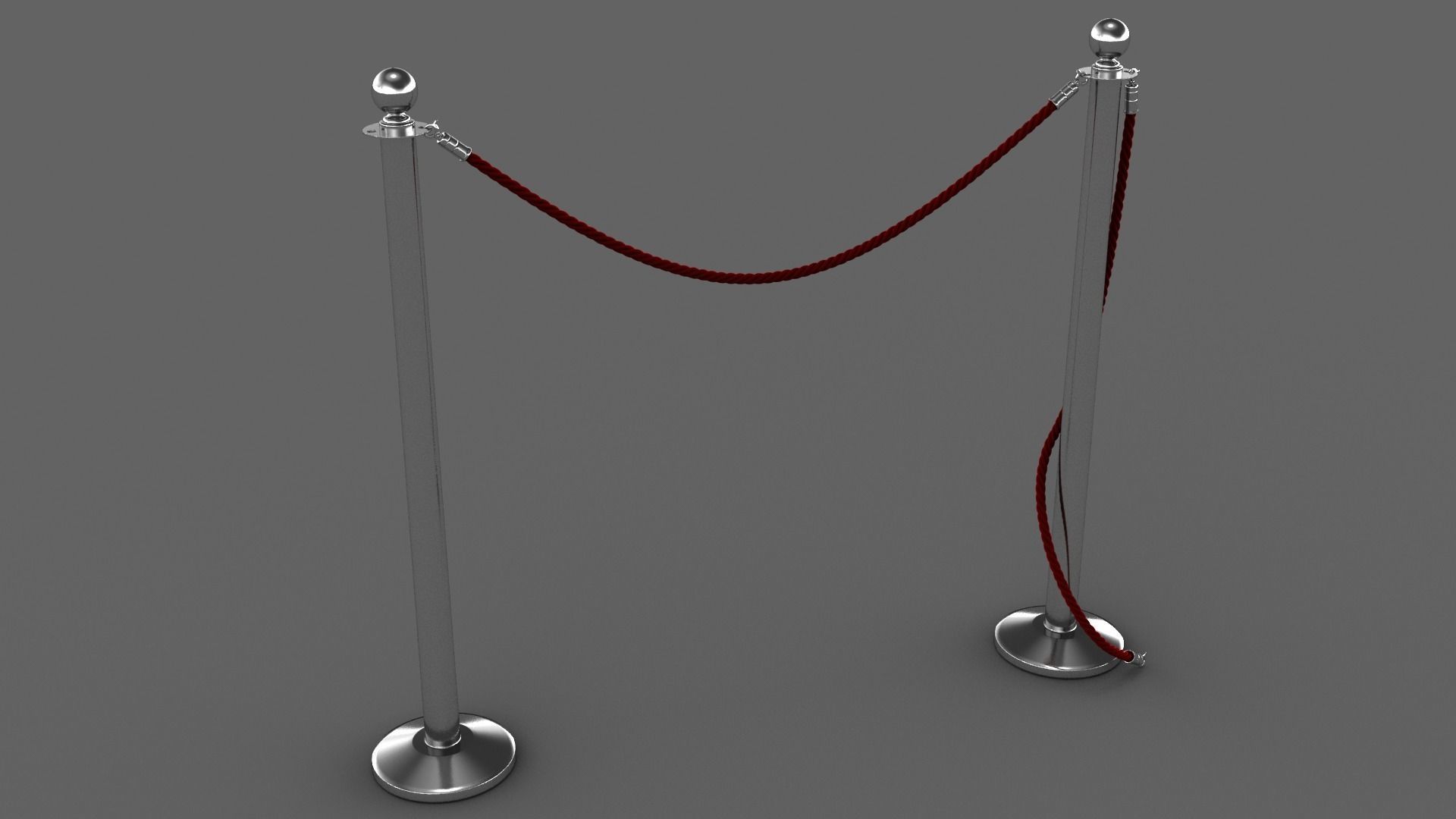 Barrier Rope 3D model_1