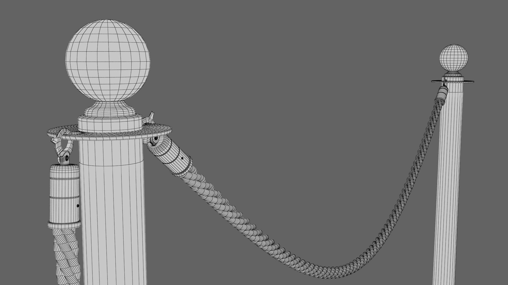Barrier Rope 3D model_14
