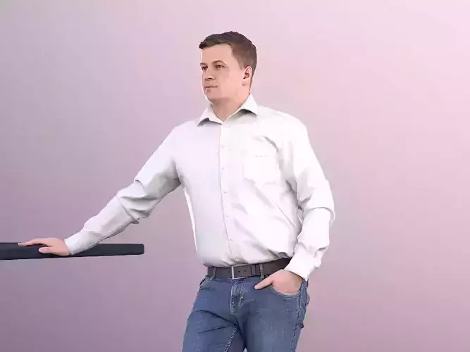 Fabian 11264 - Business Man Standing Leaning On A Table