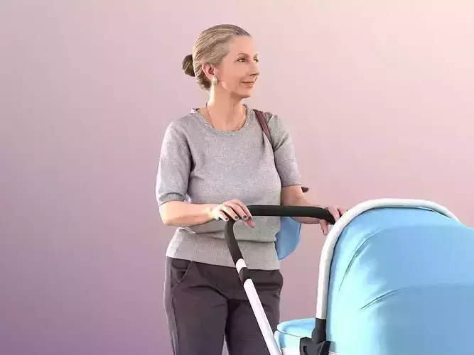 Bridget 11313 - Best Ager Woman Pushing A Stroller