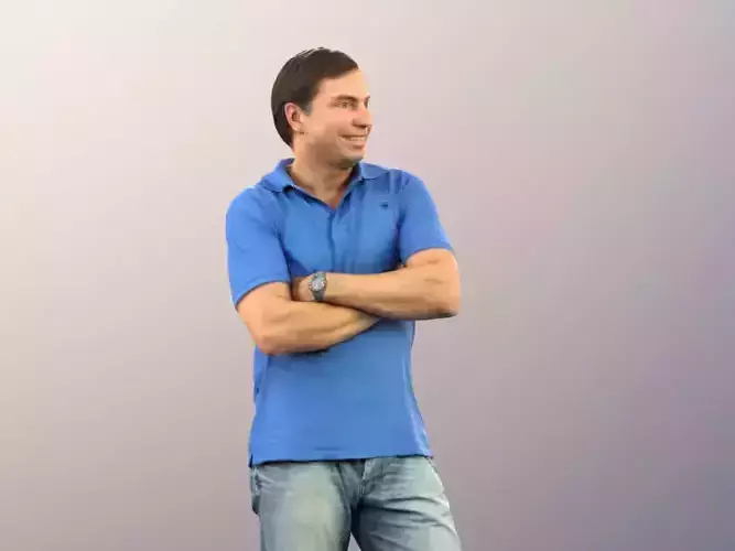 Michael 11455 - Man Standing And Talking Armes Crossed