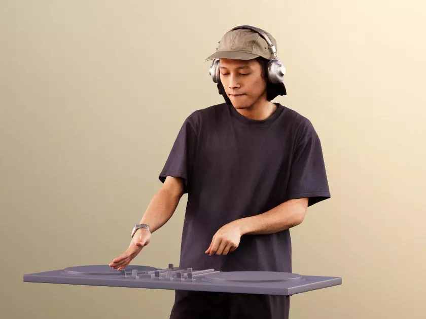 Ajay 11563 - Young Man DJ Scratching Wearing Headphones Low-poly 3D model