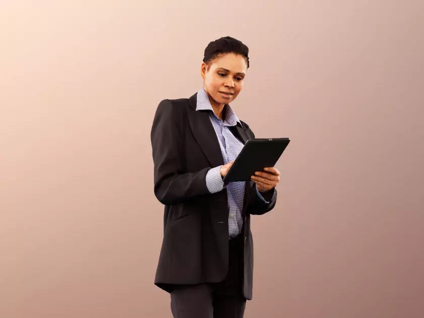 Rose 11750 - Coloured Business Woman Writing On Tablet  Low-poly 3D model_0