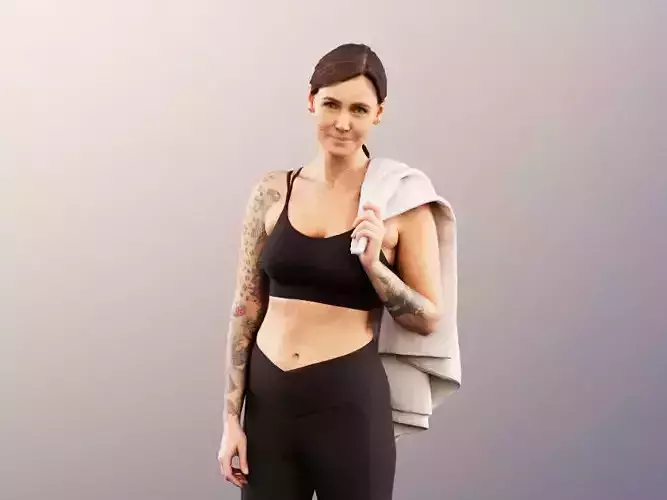 Rachel 11914 - Athletic Woman Standing Jacket On Shoulder Low-poly 3D model