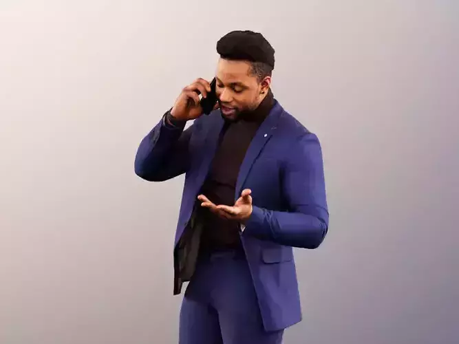 Benoit 11934 - Coloured Business Man Talking On Phone 