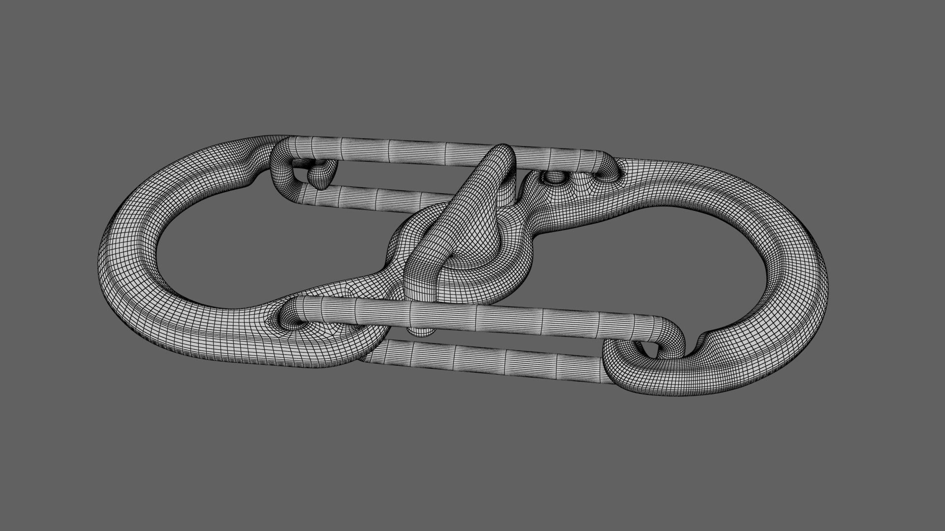 Carabiner orange 3D model_14