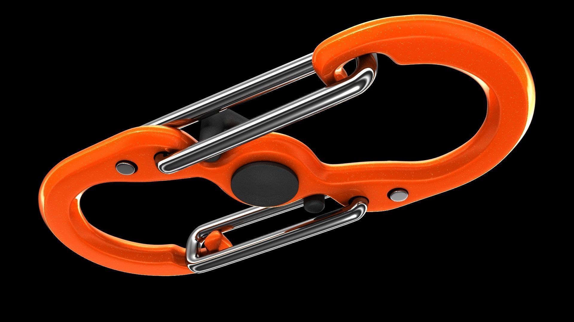 Carabiner orange 3D model_1