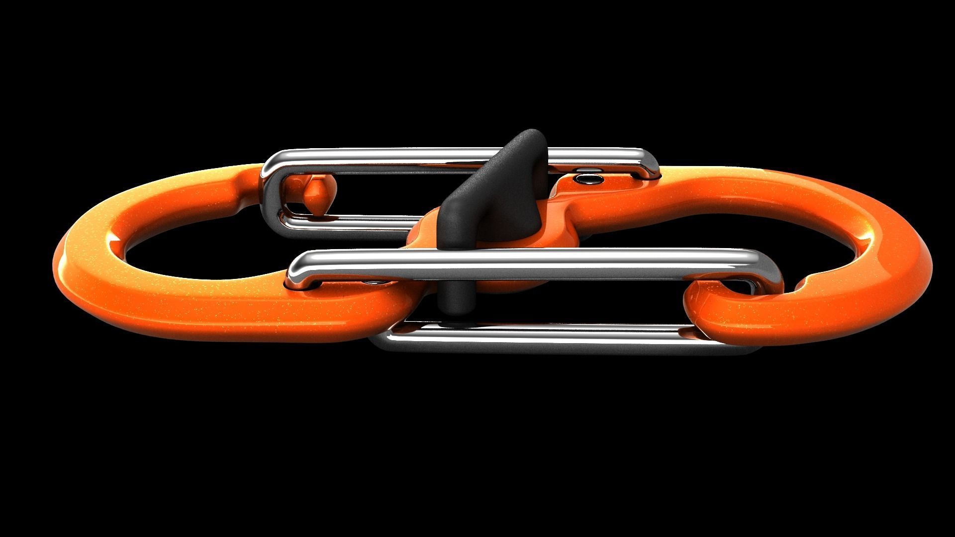 Carabiner orange 3D model_6