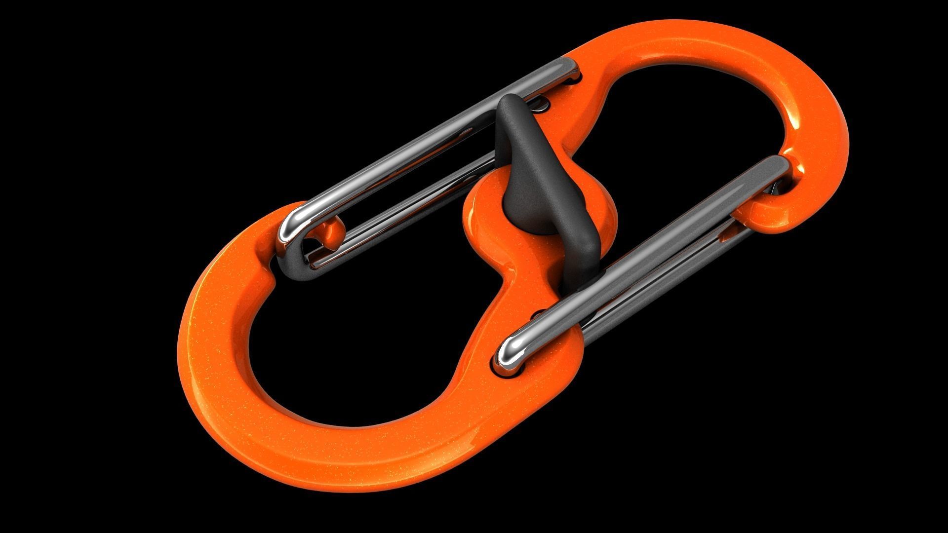 Carabiner orange 3D model_5