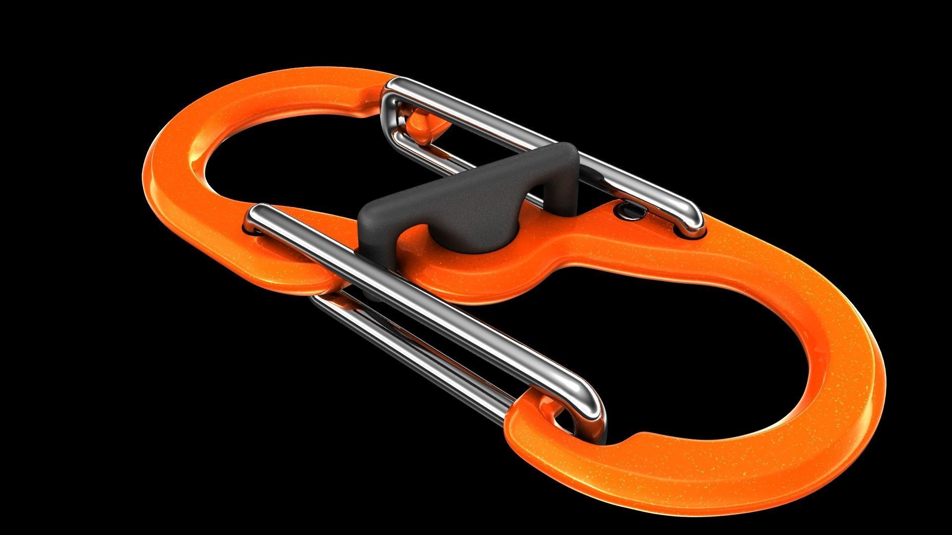 Carabiner orange 3D model_3
