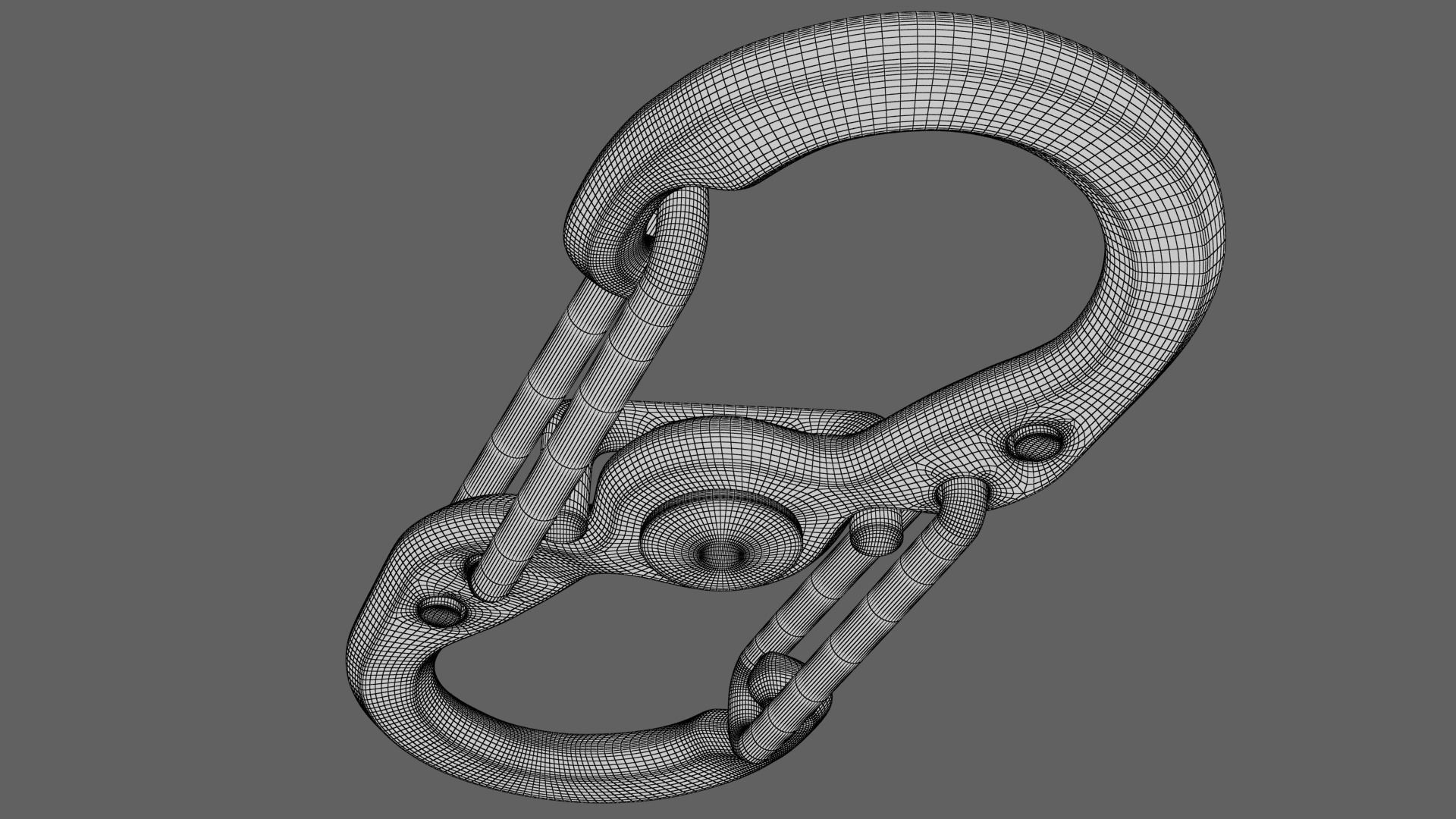 Carabiner orange 3D model_16