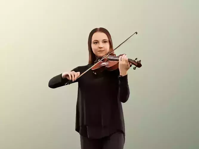 Malina 12092 - Young Woman Playing Violin Low-poly 3D model