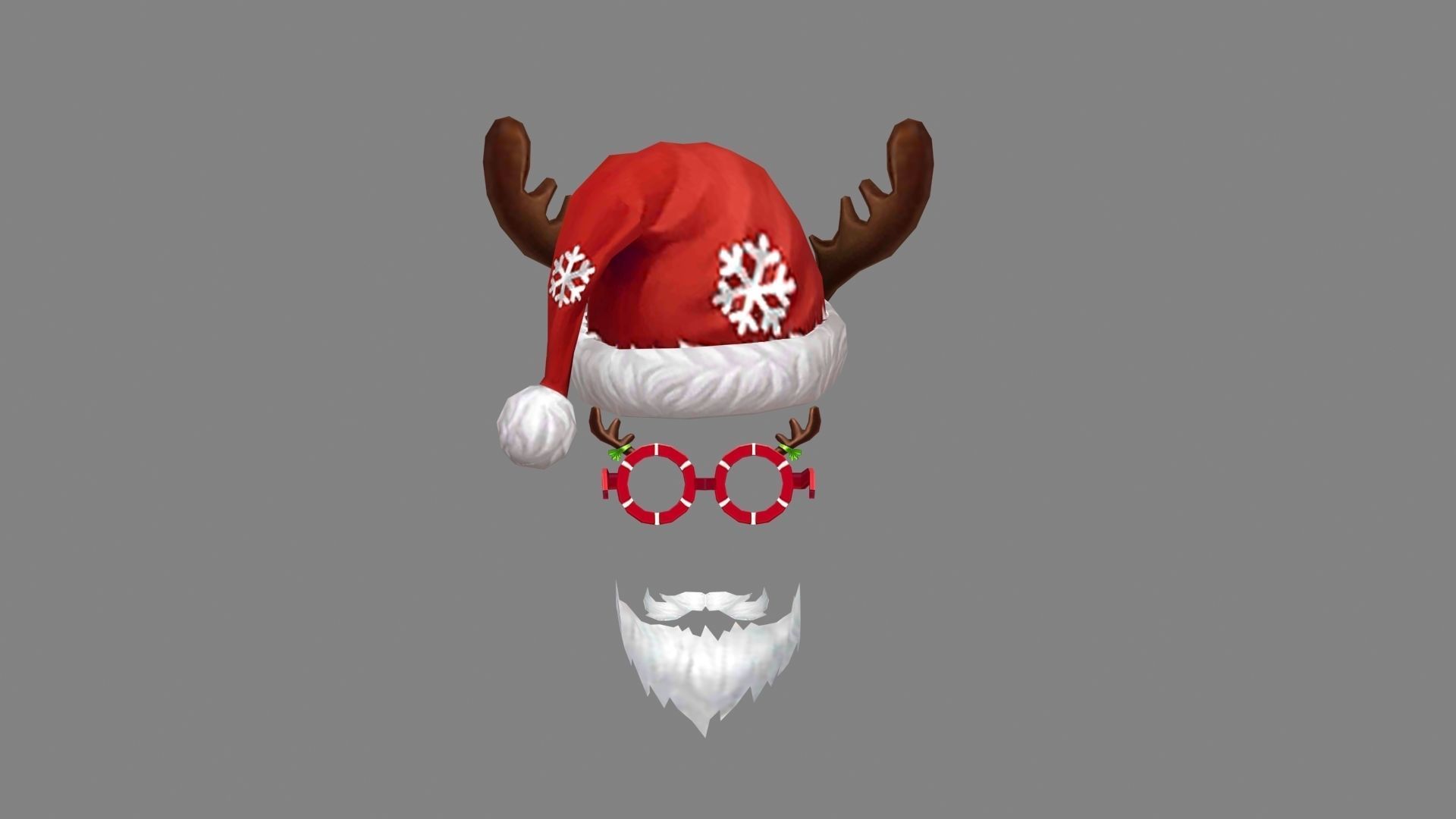 Cartoon santa claus decorations Low-poly 3D model_2