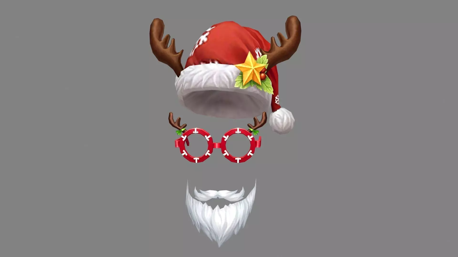 Cartoon santa claus decorations Low-poly 3D model_0