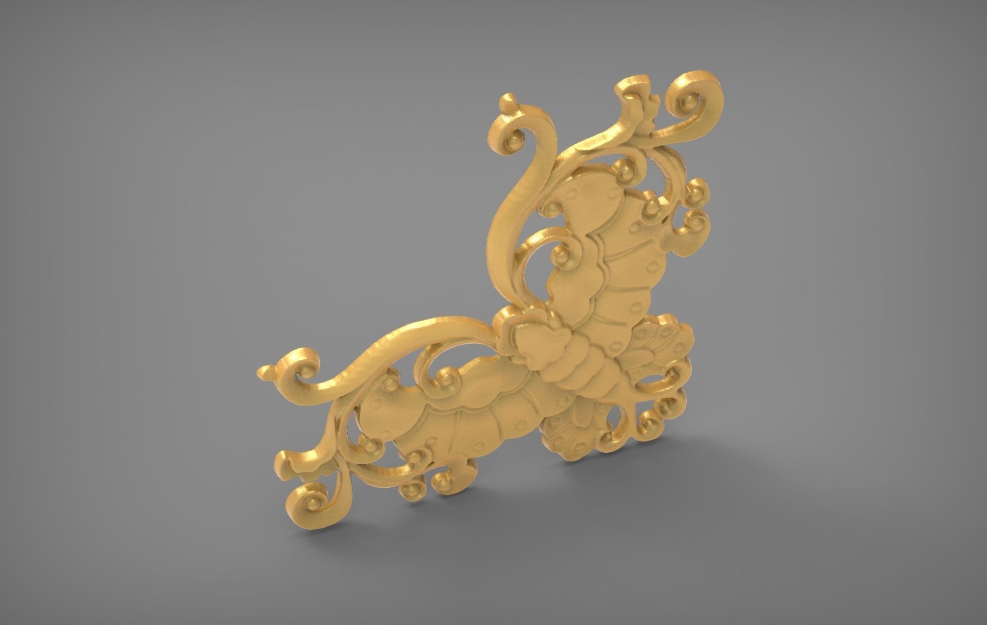 Floral Wood Carving for Furniture - 10 3D model_3