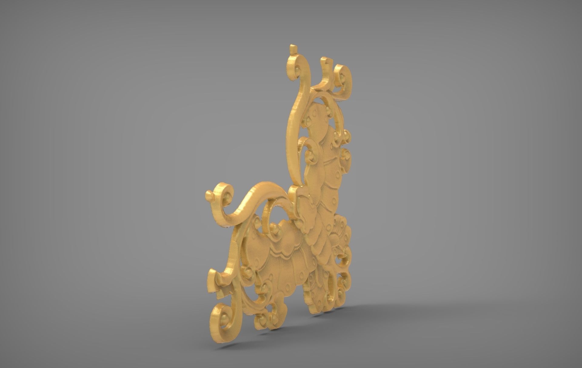 Floral Wood Carving for Furniture - 10 3D model_2