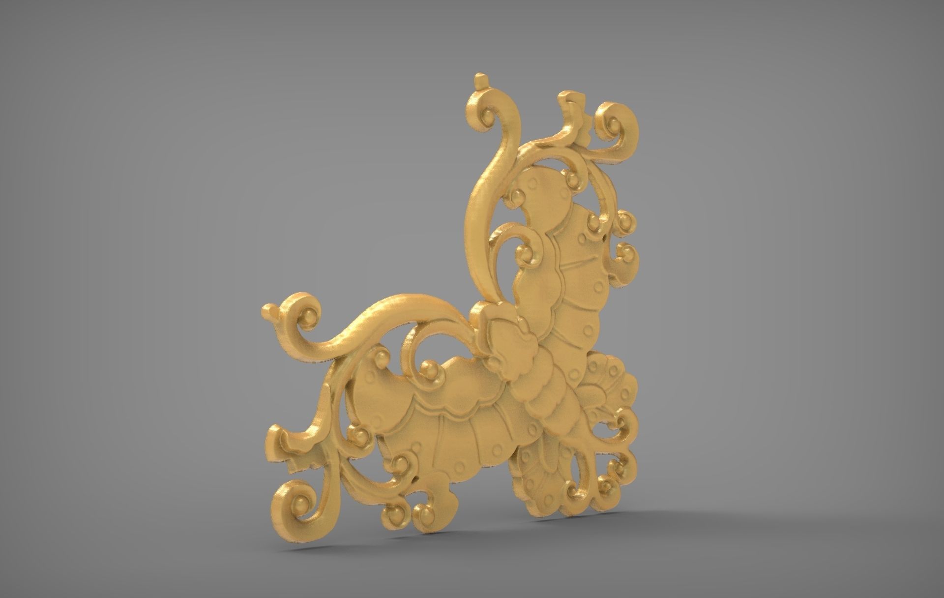 Floral Wood Carving for Furniture - 10 3D model_1