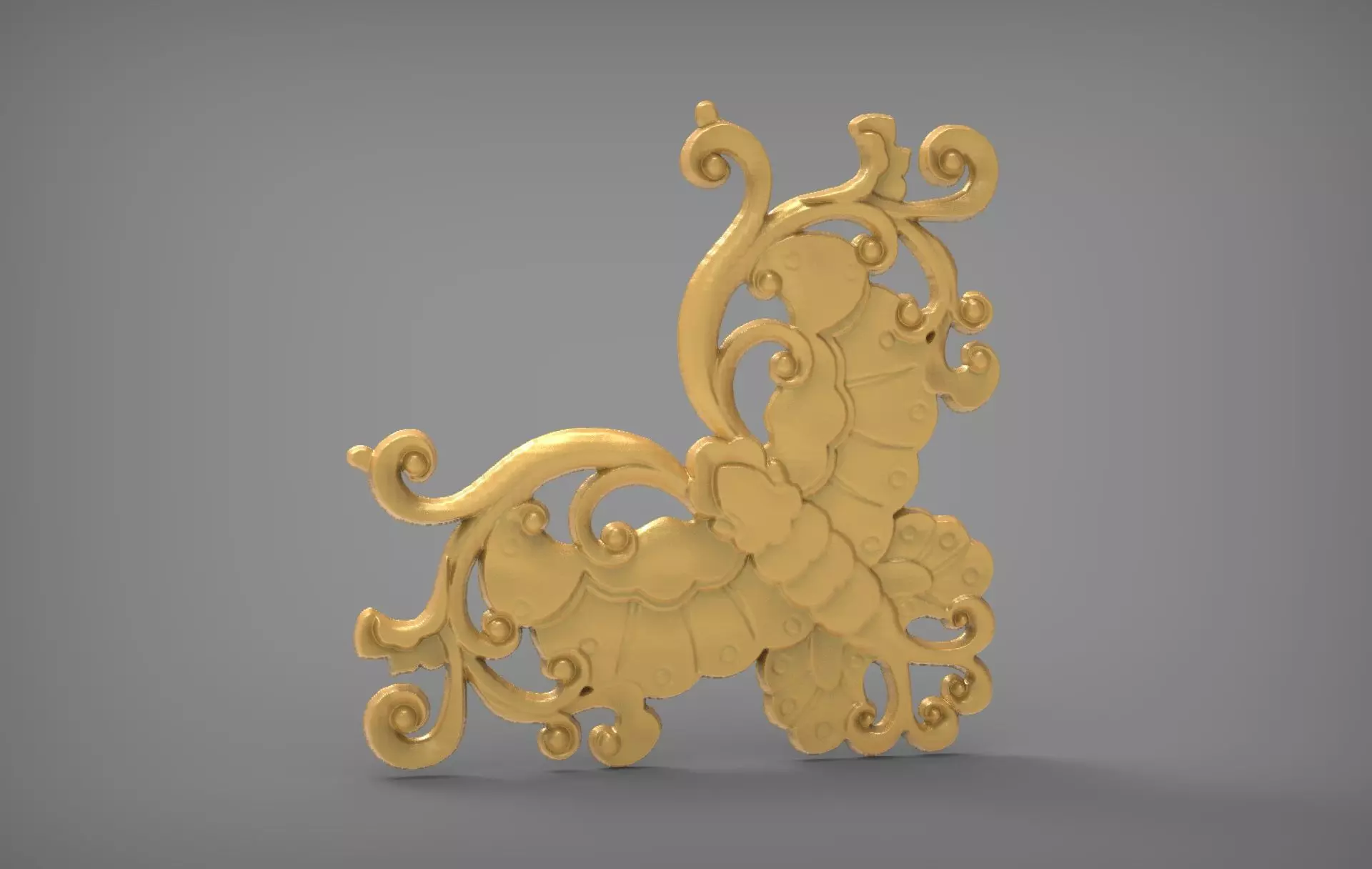 Floral Wood Carving for Furniture - 10 3D model_0