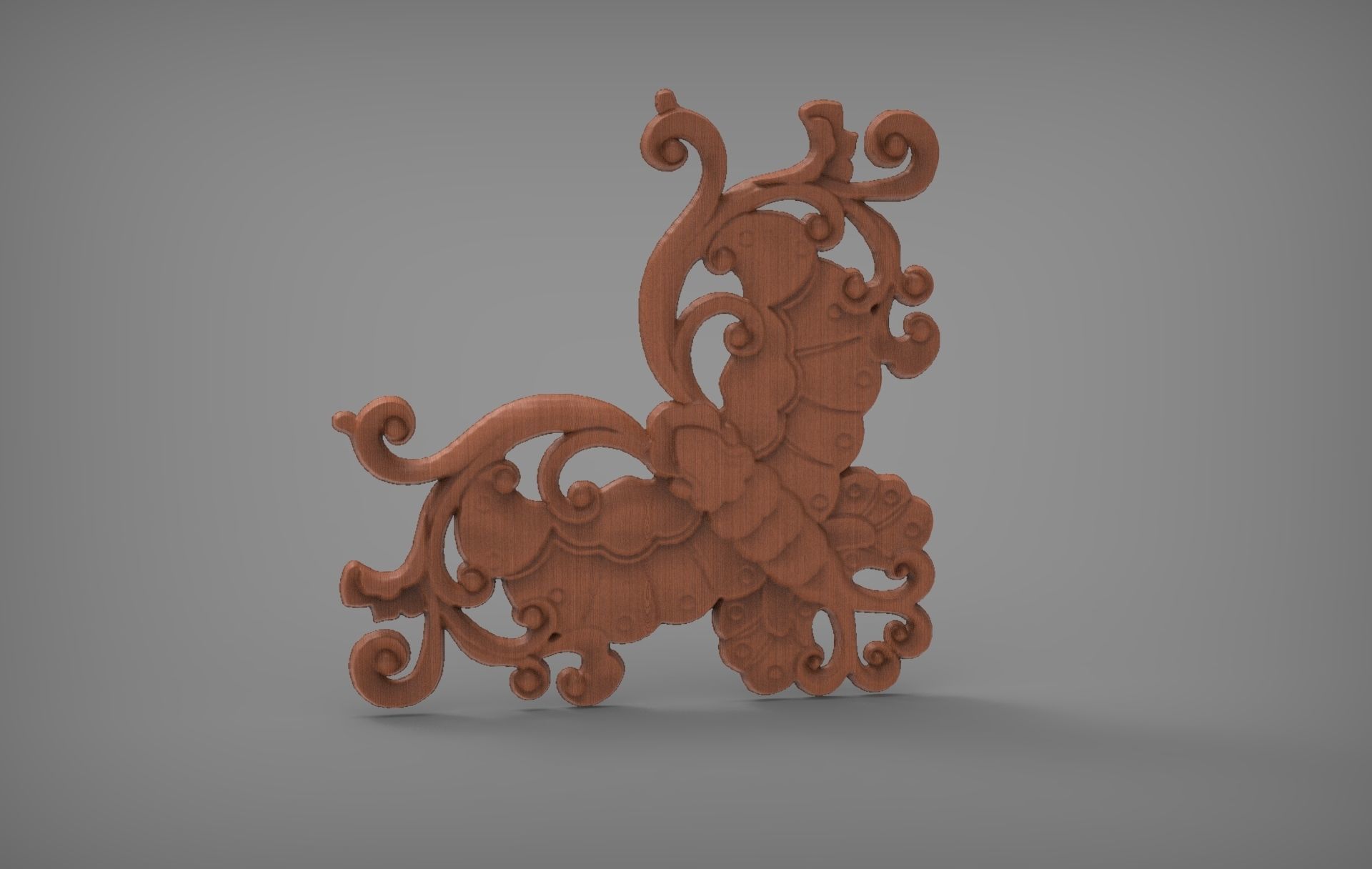 Floral Wood Carving for Furniture - 10 3D model_6