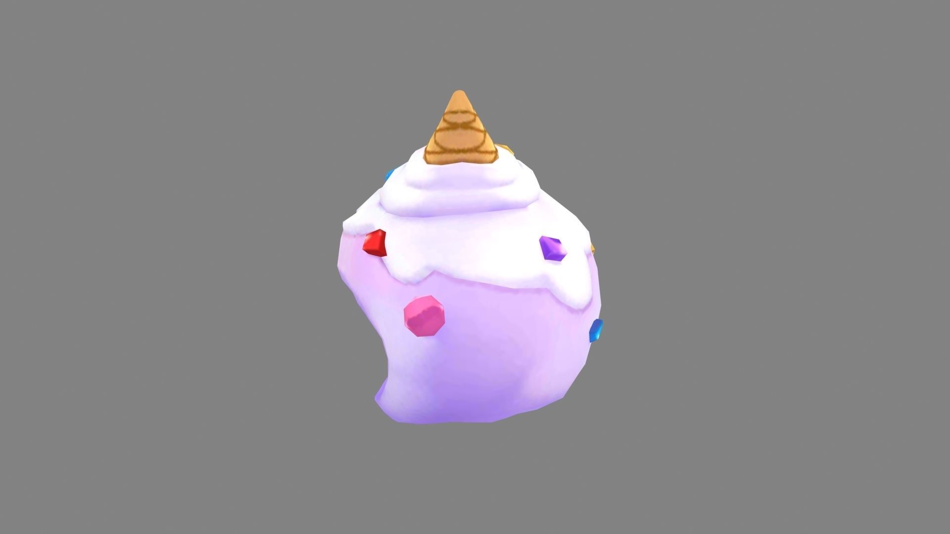 Cartoon ice cream hood - hat Low-poly 3D model_1
