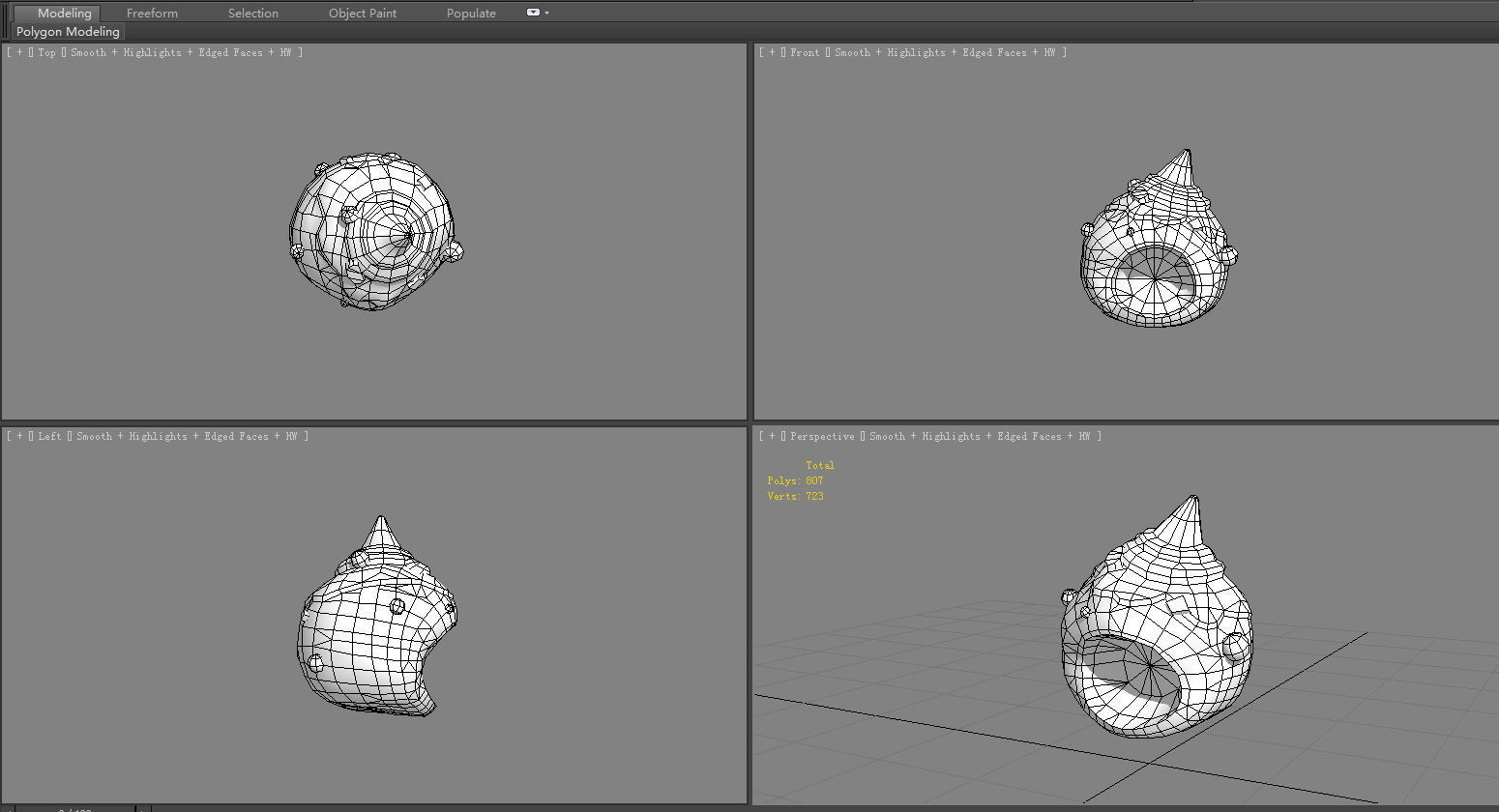 Cartoon ice cream hood - hat Low-poly 3D model_5
