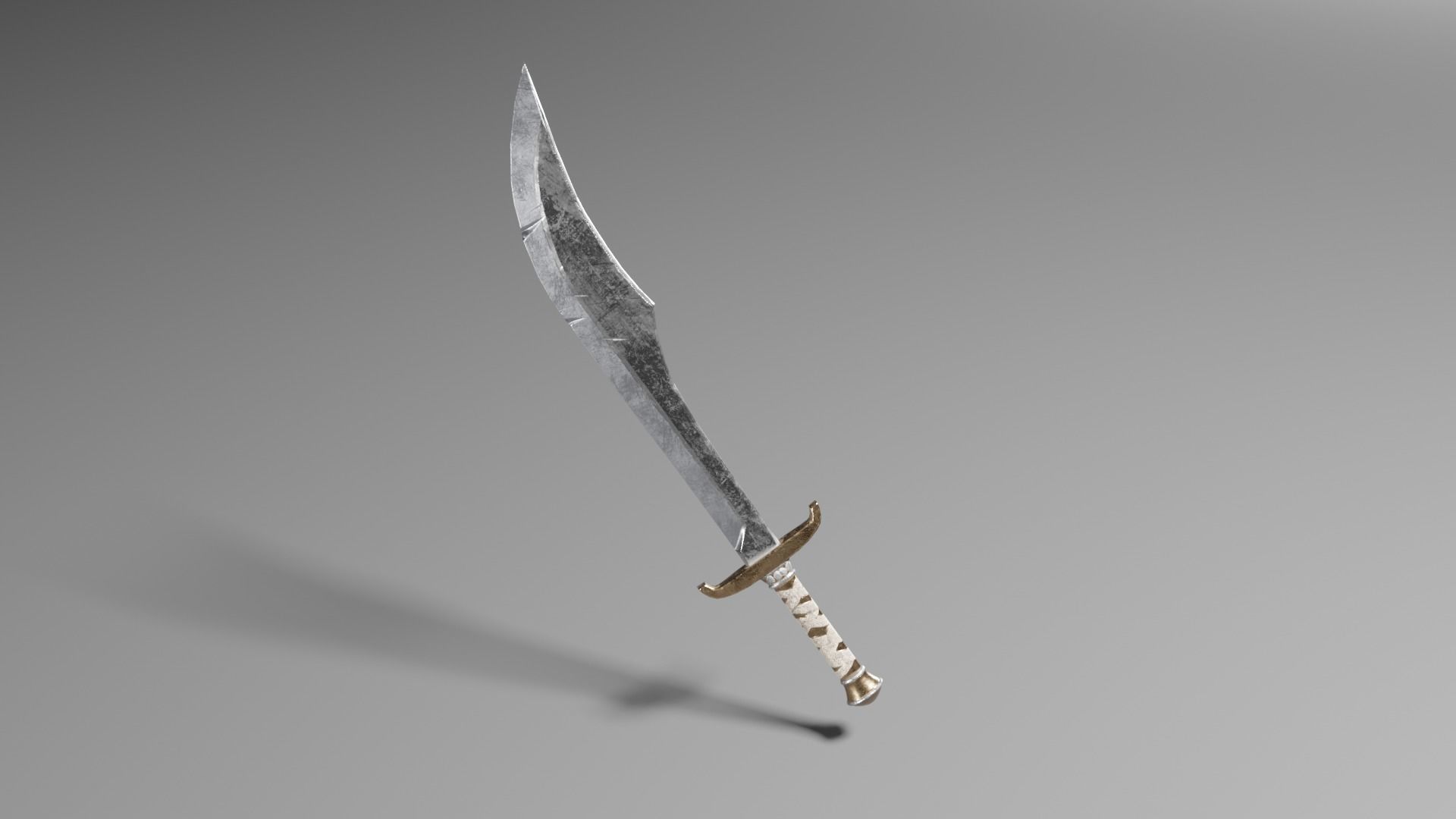 Ancient sword Low-poly 3D model_2