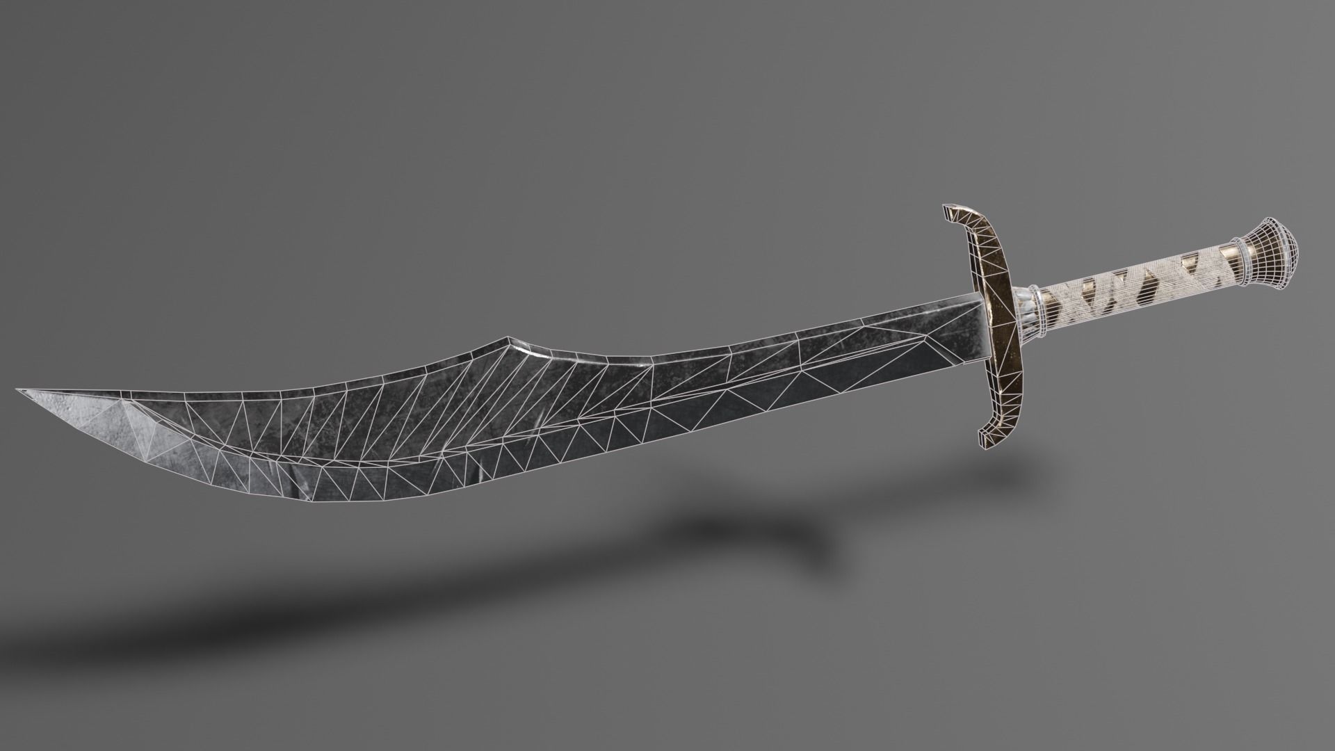 Ancient sword Low-poly 3D model_8