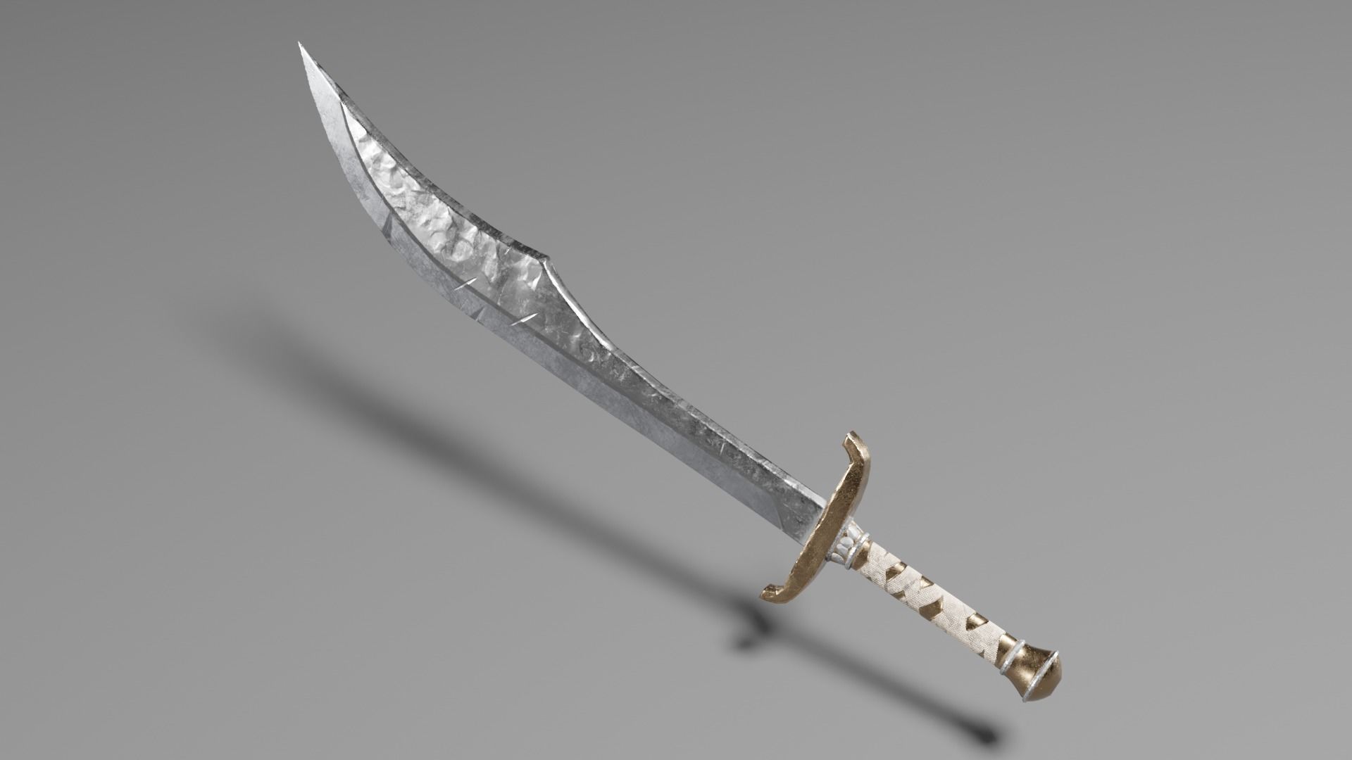 Ancient sword Low-poly 3D model_3