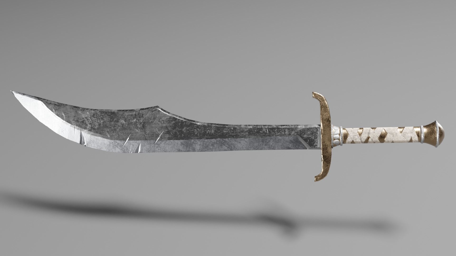 Ancient sword Low-poly 3D model_1
