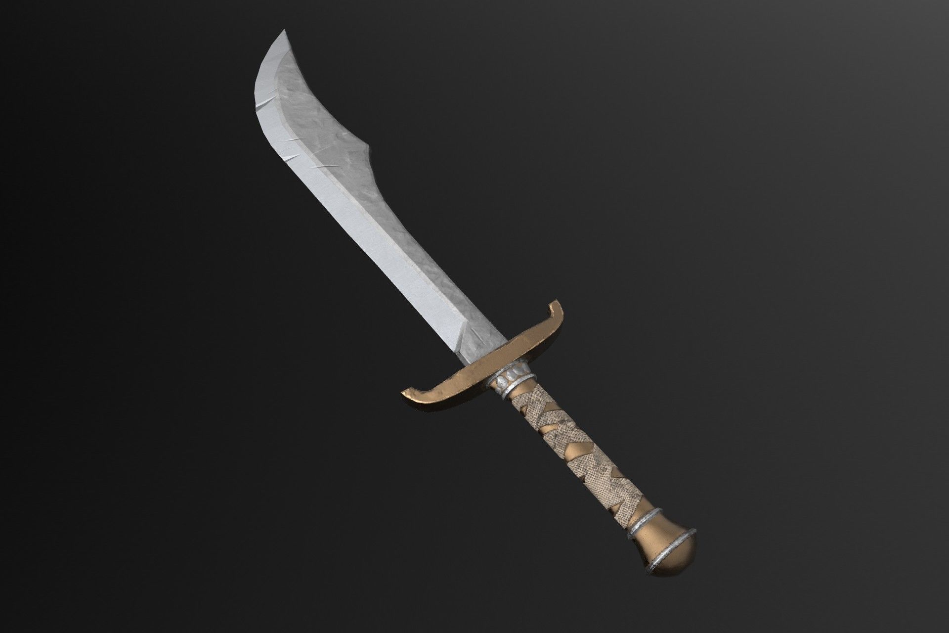 Ancient sword Low-poly 3D model_4