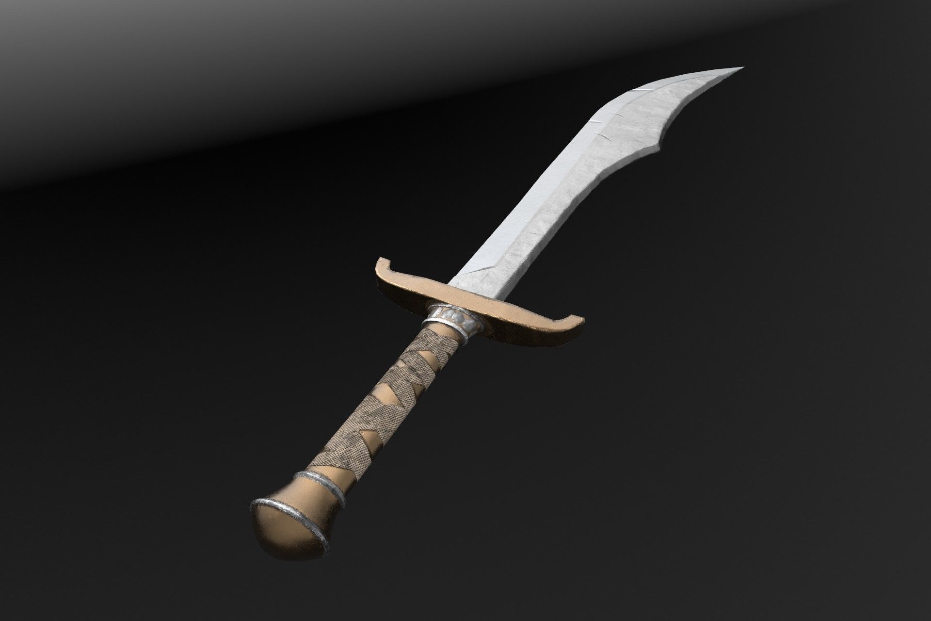 Ancient sword Low-poly 3D model_6