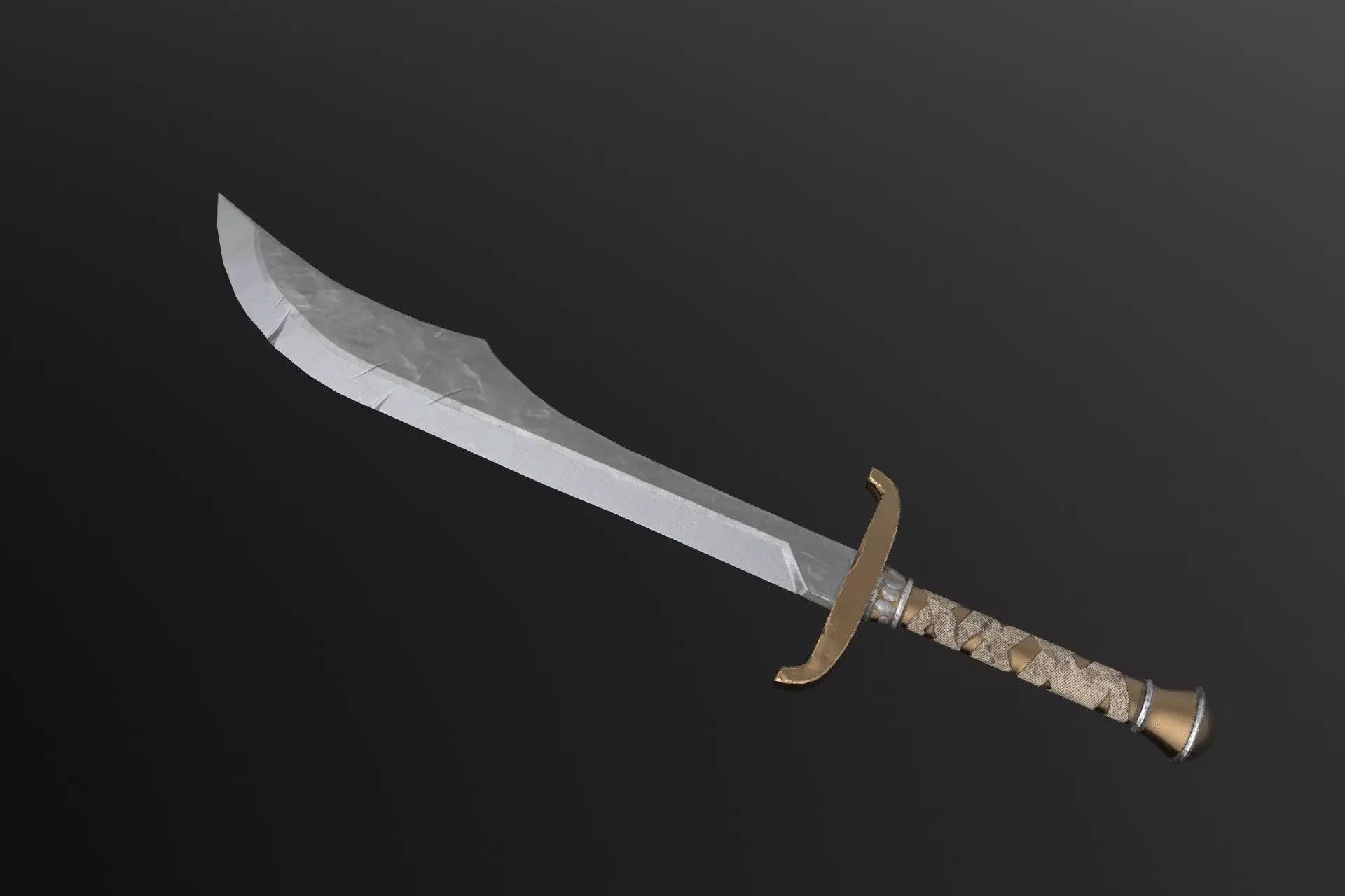 Ancient sword Low-poly 3D model_0
