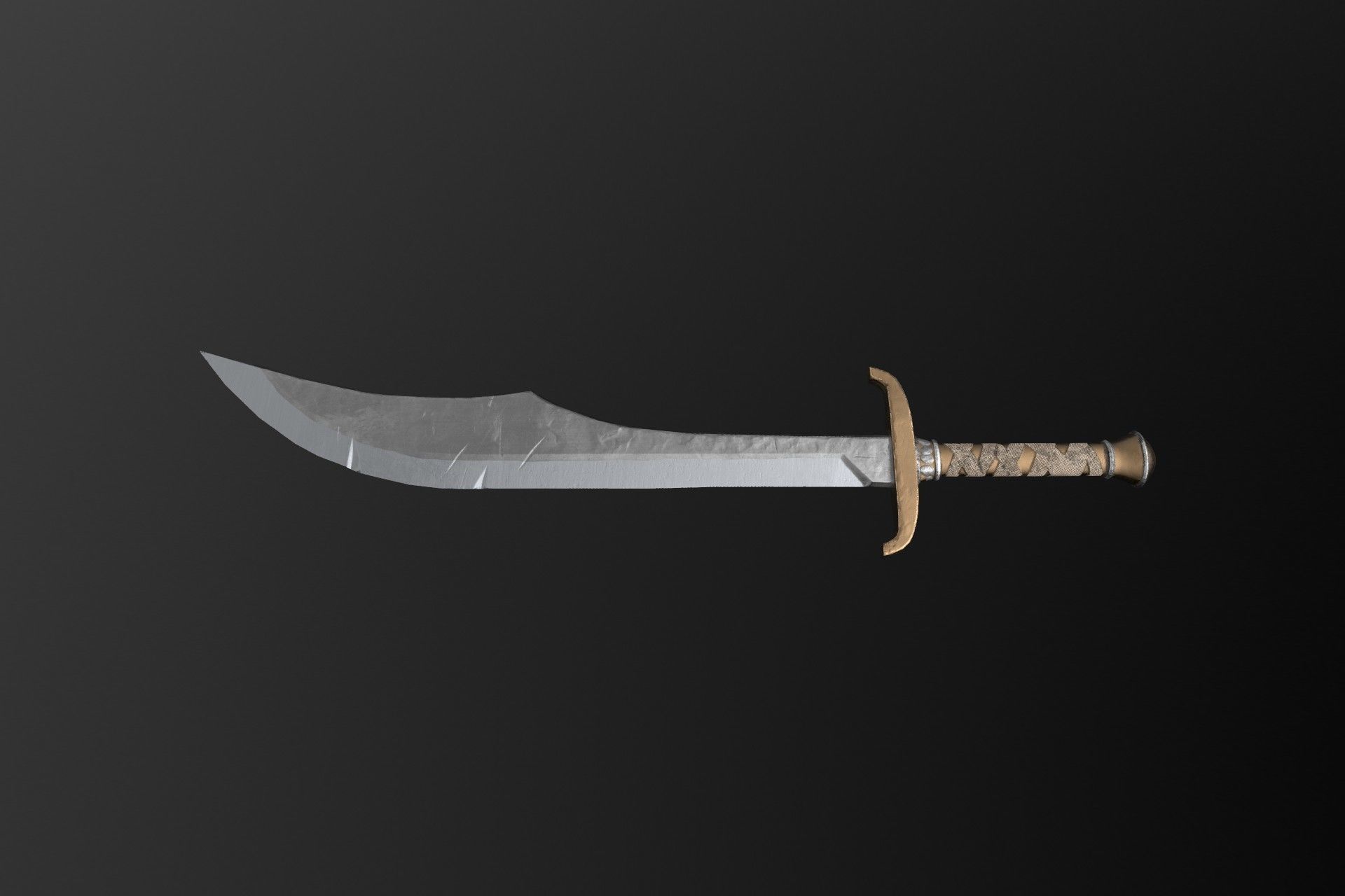 Ancient sword Low-poly 3D model_7