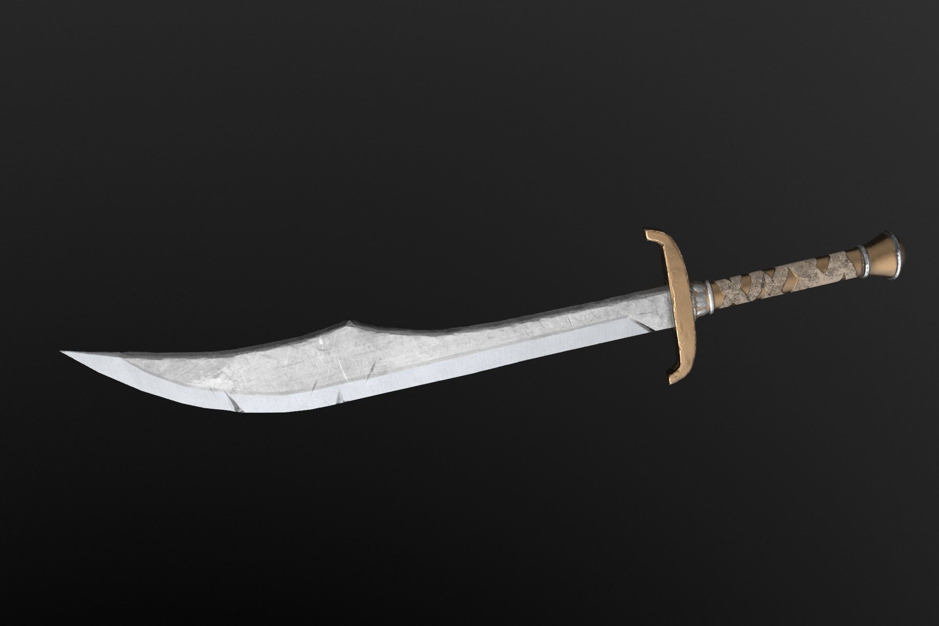 Ancient sword Low-poly 3D model_5