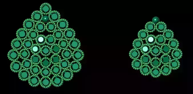 Pendant Set 6 emerald earrings