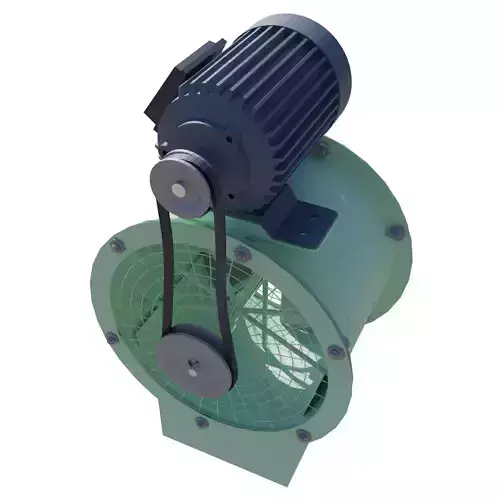 Electric Motor Blower Fan - Belt Driven 3D model