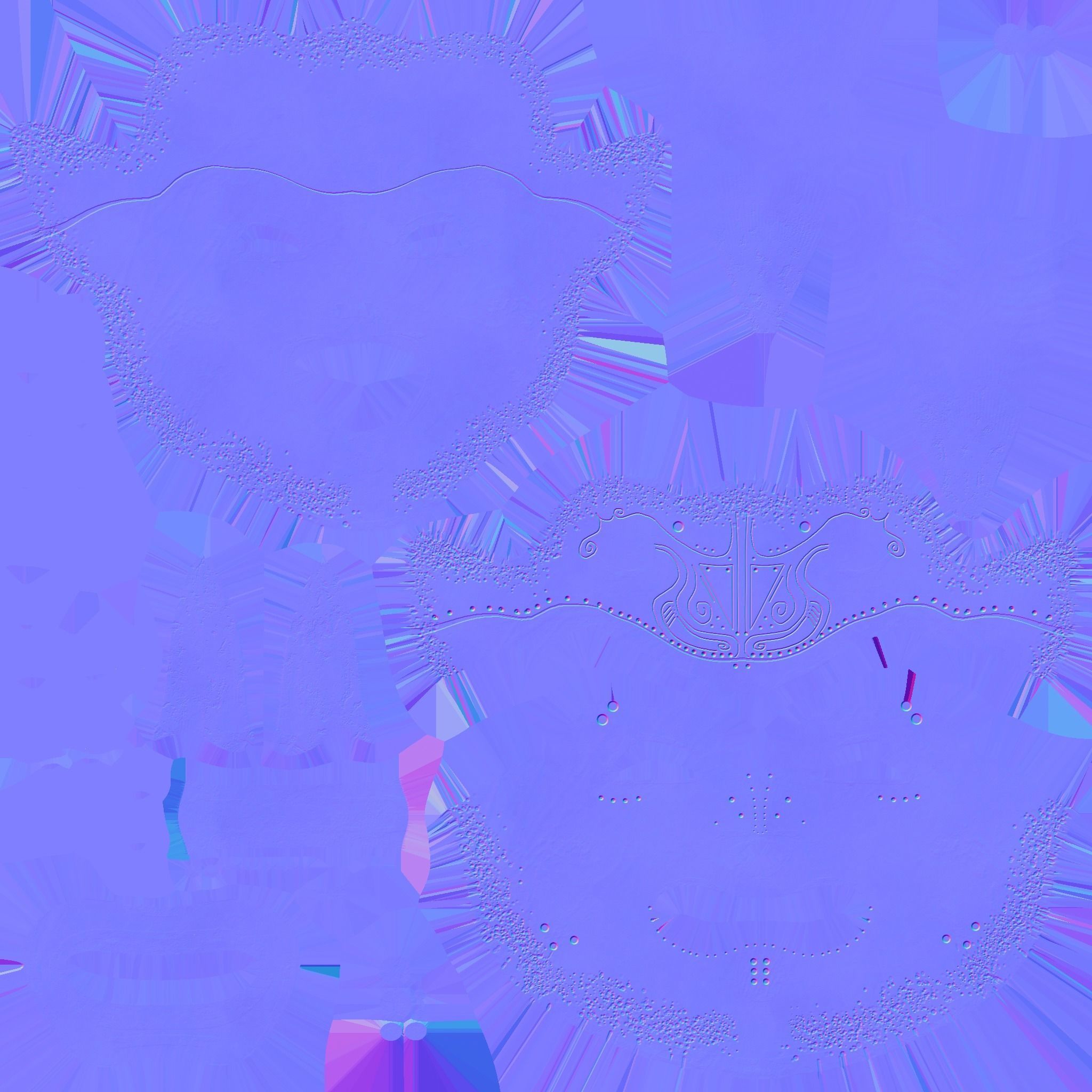 Oni Mask 01 Red Gold - Hannya Fantasy Character Design Low-poly 3D model_18