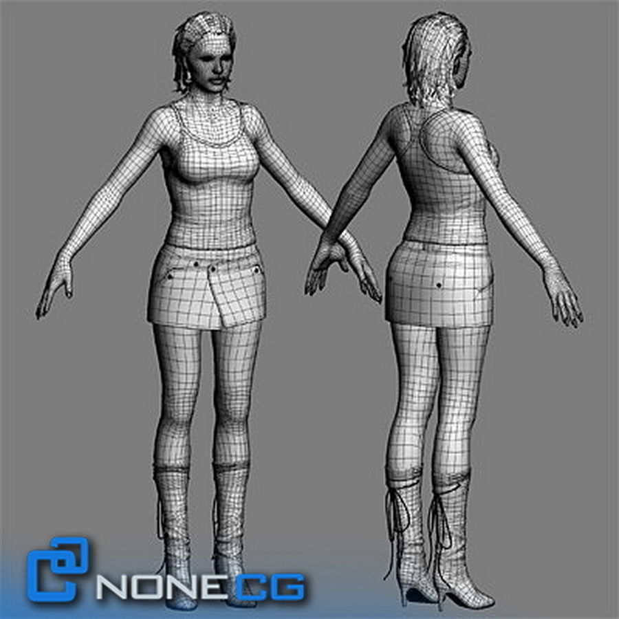 Pack - Adult Males and Female Megapack 3D model_71